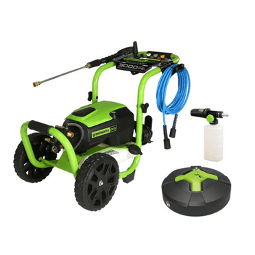 Greenworks 3000 PSI 2.3 GPM 14 Amp Brushless Electric Pressure Washer, BONUS - 15"" Surface Cleaner