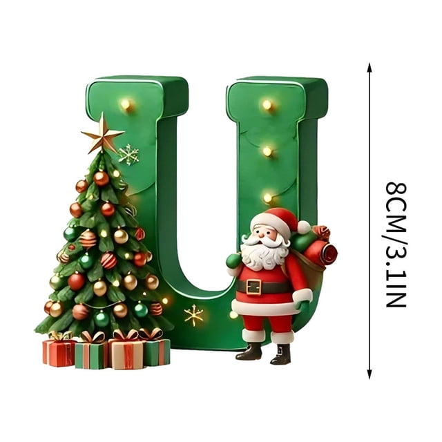Nilvkv 26 Letters Christmas Tree Decoration Pendant Christmas Tree Ornaments Personalized DIY Christmas Ornaments Christmas Decoration Xmas Tree Hanging Decor Feature