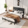 thumbnail image 2 of Costway Queen Size Bed Frame Linen Upholstered Platform Bed Frame with Tufted Headboard, 2 of 10