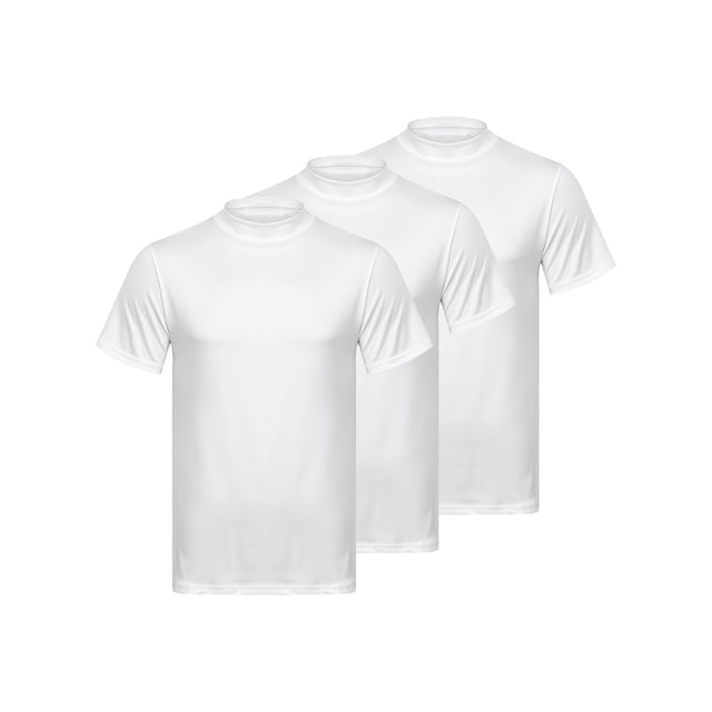 Mufeng Mens Basic Short Sleeve Shirts Slim Fit Casual Tee Tops Multi-Packs Undershirt Workout Crew Tee White M
