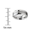 thumbnail image 3 of Mens Tungsten Ring Brushed Wedding Band Silvertone Comfort-fit 8MM, 3 of 3