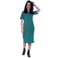 thumbnail image 1 of Moomaya Robe Droite à Manches Courtes pour Femmes, Unie, Décontractée, Coupe Ample, avec Poches, 1 of 6