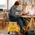 thumbnail image 4 of Costway Siège Roulant Tabouret Mécanique avec Plateau à Outils 4 Roues Universelles pour Usine Jaune, 4 of 9