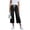 ☪449-Black, variant on Nuoqisi Women's Solid Color Drawstring Denim Loose Pocket Cropped Pants - Relaxed Fit Jean Capris with Adjustable Waist for Casual Summer Style