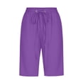 thumbnail image 4 of Timegard Womens Plus Size Shorts Elastic Waisted Drawstring Lightweight Casual Knee Length Shorts with Pockets, 4 of 5