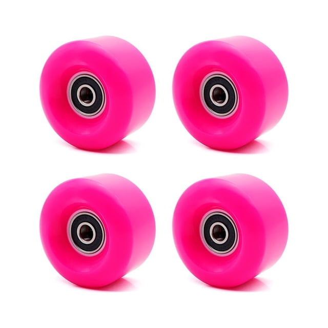 stanreset 4 Pieces Skate Wheel Replacement Modified Accessories Thick Inline Roller Skates Wheels with Bearings Skating Sport Accessory Rose red