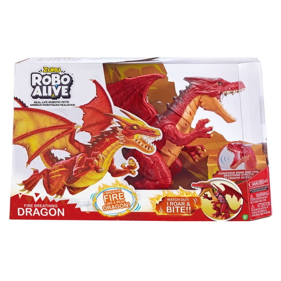 Zuru Robo Alive Fire-Breathing Roaring Dragon(Red) by ZURU