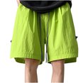 thumbnail image 2 of Gspmoly Mens Workout Shorts, Men'S Wide-Leg Style Solid Color Drawstring Pocket Drying Casual Work Shorts. Swim Trunks for Men Clearance Items Green XL, 2 of 5