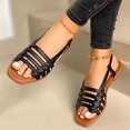 thumbnail image 1 of LSLJS Women's Sandals Solid Breathable Summer Hollow Out Flat Shoes, 1 of 4