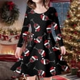 thumbnail image 2 of MIASHUI Robe de Fête Festive pour Filles avec Motif Enchanteur de Cerf et d'Arbre de Noël Noir, 6-7 Ans, 2 of 5