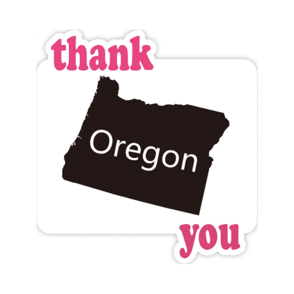 Oregon The United States Of America Map Thank You Stickers Quote Grateful