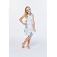 thumbnail image 4 of Robe Hawaïenne pour Fille à Col Rond avec Volants au Coucher de Soleil Néon, 4 of 5