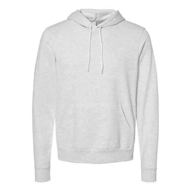 Bella Canvas 3719 Unisex Poly-Cotton Fleece Pullover Hoodie, L, Ash