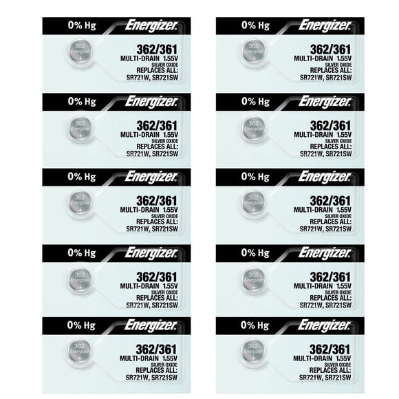 Energizer 362/361 SR721/W/SW Silver Oxide Watch Battery (10 Pack)