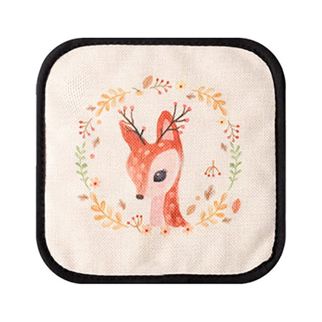Tapis de Table à Manger, Coussin Chauffant, Support de Pot, Tissu en Lin Résistant à la Chaleur, Tapis Anti-Brûlure Mignon