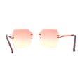 thumbnail image 2 of Womens Geometric Butterfly Rimless Oceanic Lens Chic Sunglasses Gold Red Orange, 2 of 4