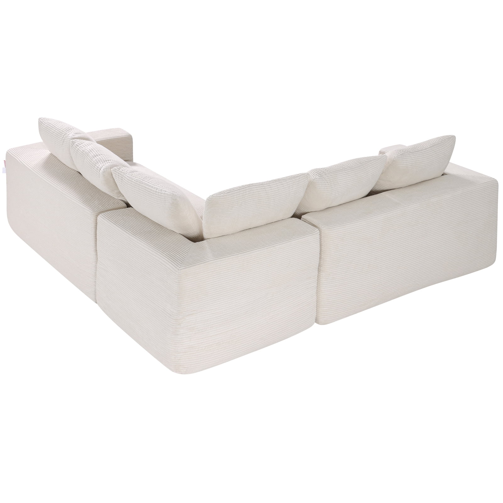 KFFKFF Modular Sectional Sofa, L Shaped Modular Sofa Deep Seat, Cloud Sectional Couch with High Rebound Sponge and Density, Upholstered Corduroy Couch with Cushion