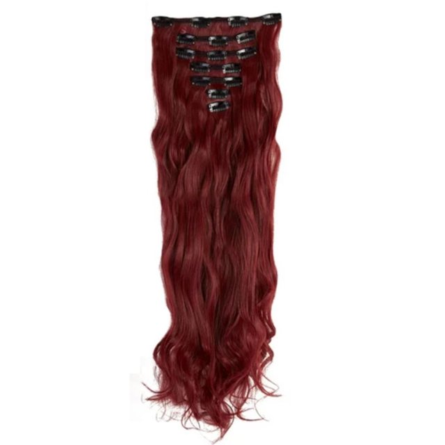 Wig Wavy Curly Full Head Clip In On Double Weft Hair Extensions, wig for Women