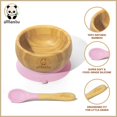 thumbnail image 2 of allBambu Bamboo Baby Bowl with Suction & Spoon - Pink, 2 of 6