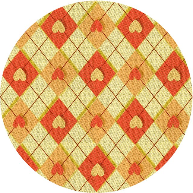Ahgly Company Tapis Rond Lavable en Machine Intérieur Transitionnel Orange Rouge Orange, 4 Pieds Rond