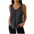 thumbnail image 1 of Plebaso Débardeurs pour Femmes Col Rond Sans Manches T-Shirts Couleur Unie Décontractés Amples T-Shirts Basiques pour Femmes, 1 of 7