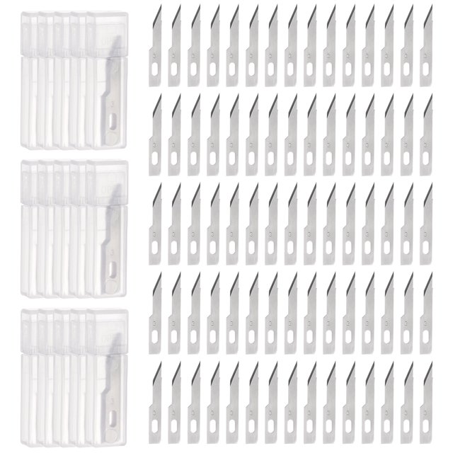 Unique Bargains 150 Pcs Lames de Couteau Exacto #3 Lames de Rechange pour Couteau de Loisir Recharges