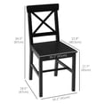 thumbnail image 3 of HOMCOM Ensemble de 4 Chaises de Salle à Manger Style Ferme en Bois avec Dossier Croisé, Noir, 3 of 10