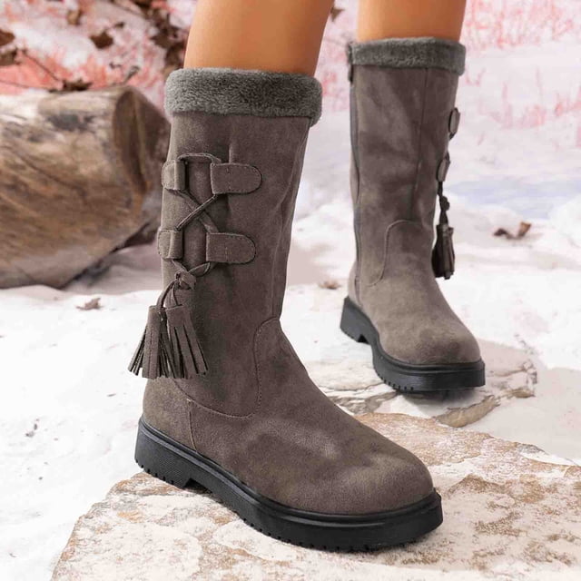 Styesk Bottes pour Femmes Bottines Hautes pour Femmes Talon Épais Bout Rond Bottines Bottes de Travail pour Femmes