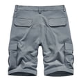 thumbnail image 4 of Birdeem Men Casual Solid Zipper Button Pockets Elastic Waist Cropped Cargo Shorts, 4 of 12