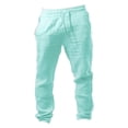 thumbnail image 2 of 2025 Men's Hiking & Outdoor Recreation Pants, Men's Track Pants, Men's Elastic Pants Solid Simple L Color Breathable Cotton Linen Memory Foam Slip Loose, 2 of 3