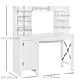 thumbnail image 3 of HOMCOM 47 Inch Computer Desk, Home Office Desk with Storage, White, 3 of 10