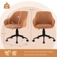 thumbnail image 3 of Giantex Chaise de Bureau à Domicile en Cuir, Chaise d'Ordinateur Pivotante à Roulettes avec Hauteur Réglable, 2, 3 of 6