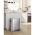 thumbnail image 2 of SONGMICS Trash Can, 2 x 20 L Garbage Can for Kitchen, Dual Compartment Metal Step Bin, with Plastic Inner Buckets, Soft-Close Lids, and Handles, 2 of 7