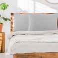 thumbnail image 1 of PiccoCasa 2Pcs Brushed Microfiber Zippered Pillowcases Light Gray Queen, 1 of 7