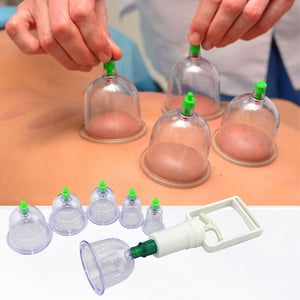 EGNMCR 1 Ensembles 6 Coupes Ensemble de ventouses Hijama avec pompe à vide Coupes pour le corps Cellulite Coupe Massage Retour Douleur Relief Coupe de massage
