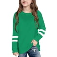 thumbnail image 1 of RXIRUCGD 2025 Vêtements d'Été pour Enfants T-shirt à Rayures Mode Mignon Col Rond Manches Longues, 1 of 6
