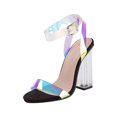 thumbnail image 2 of LSLJS Women's High Heel Shoes Pumps Buckle Strap Casual Pointed Toe Sandals Transparent Crystal Slippers, 2 of 9