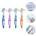 thumbnail image 4 of 4pcs Denture Brush Double Side Toothbrush Multi-Layered Bristles Hard Denture Toothbrushes Teeth Cleaning Brush For Denture, 4 of 5