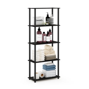 Furinno Turn-N-Tube Toolless Assemblée 5-Tier Étagère de rangement, étagère de livre noir, étuve de stockage ouverte, pour l'organisation et le stockage, salon, bureau à la maison, chambre, Espresso noir