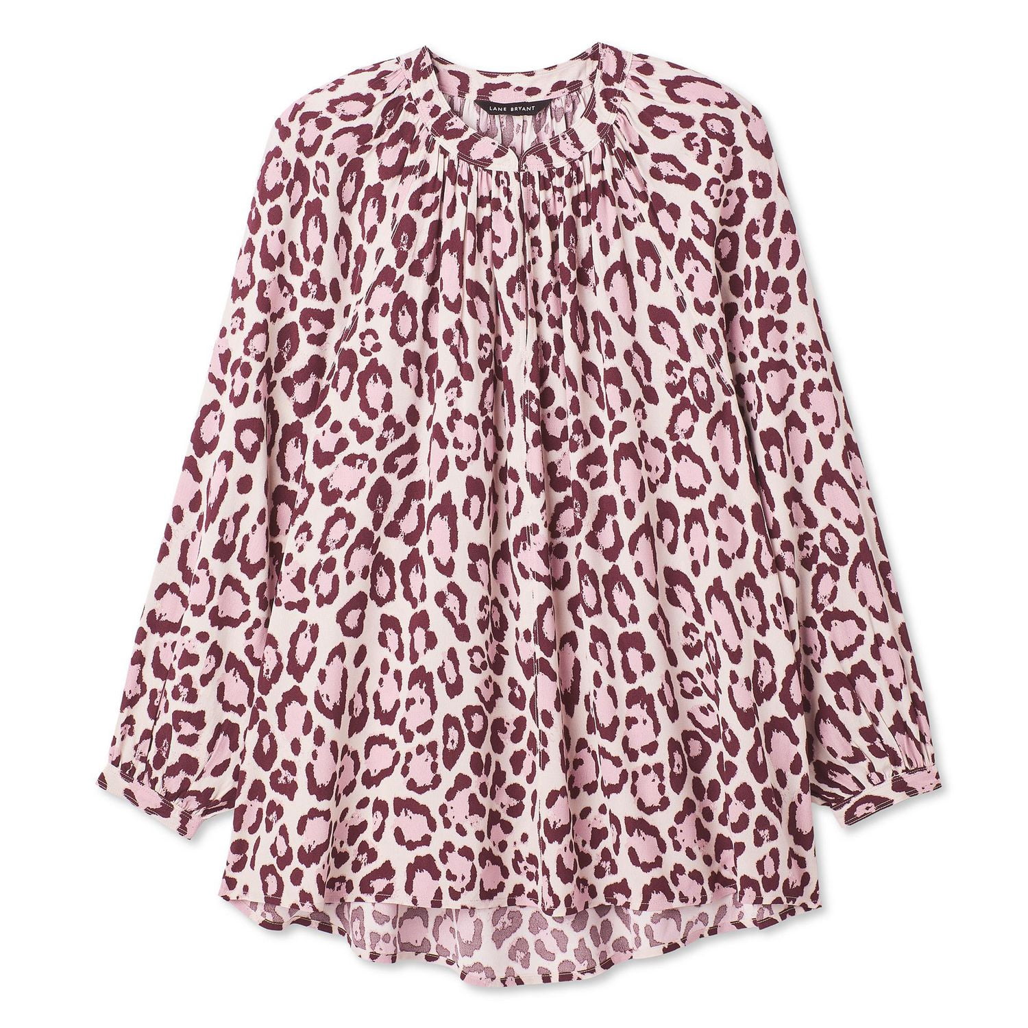 Lane Bryant Women's Plus Bishop-Sleeve Crepe Blouse