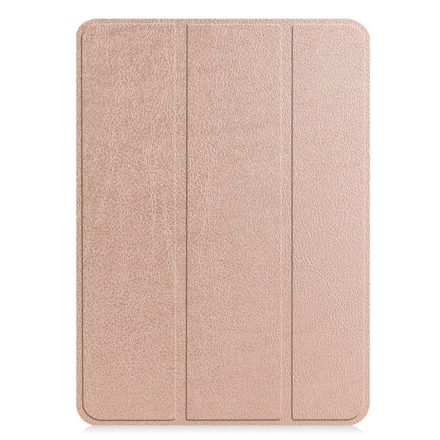PANDACO Gold Leather Folio Case with Smart Cover for iPad Pro 12.9-inch (2018-2021)