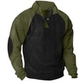 thumbnail image 2 of Besolor Mens Corduroy Sweatshirts Color Block Lapel Collar Button up Pullover Mock Neck Long Sleeve Sweaters Tops, 2 of 3