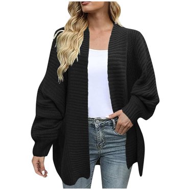 Yuyuzo Womens 2025 Fall Cardigan Open Front Chunky Knit Sweater Oversized Long Sleeve Cardigan Coats