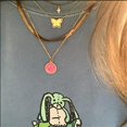 thumbnail image 4 of Smiley Face Colliers Émail Collier Visage Heureux Collier Rose Collier Preppy pour Femmes Filles - Rouge Rose,une Seule Couche, 4 of 4
