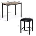 thumbnail image 2 of Patiojoy Set of 3 Counter Height Table 2 Bar Chairs for Dining Room Faux Marble, 2 of 10