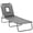 Grey, variant on Outsunny Adjustable Outdoor Lounge Chair, Garden Folding Chaise Lounge w/ Reading Hole Reclining Tanning Chair Seat, Folding Camping Beach Lounging Bed with Support Pillow, Brown