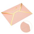 thumbnail image 4 of Unique Bargains B6 Luxury V Flap Gold Border Invitation Wedding Envelopes, Pink 10 Pack, 4 of 5
