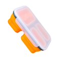 thumbnail image 2 of CNKOO Silicone Lunch Box 3 Compartments Foldable Home Work School Food Breakfast Container Washable Lunchbox with Spoon for Adults Pink, 2 of 8