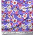 thumbnail image 1 of Soimoi Poly Georgette Fabric Cosmos Floral Printed Craft Fabric by The Yard 52 Inch Wide, 1 of 3
