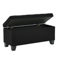 thumbnail image 3 of Modern Fabric-Upholstered Rectangular Storage Ottoman Bench - Black, 3 of 7